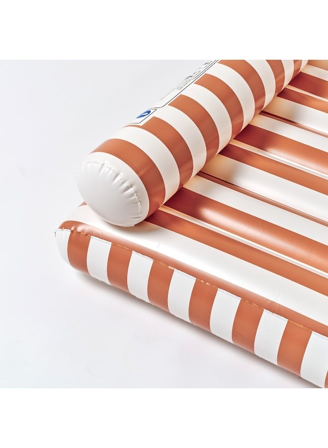Sunnylife Luxe Lilo Tierra Clay Stripe – Premium Inflatable Pool Lilo for Kids and Family, Comfortable Floating Mattress, Stylish Pool and Beach Lounger for Summer - Image 3